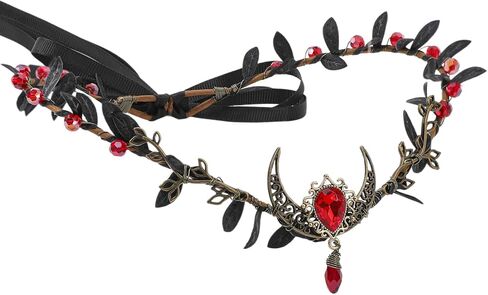 MOSTORY Medieval Moon Elf Crown - Fairy Moon Circlet for Renaissance Faire Wome Photo Shoot Cosplay Aesthetic in Saudi Arabia