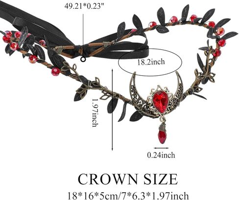 MOSTORY Medieval Moon Elf Crown - Fairy Moon Circlet for Renaissance Faire Wome Photo Shoot Cosplay Aesthetic in Saudi Arabia