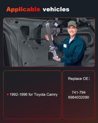 cciyu Power Window Regulator With Motor Replacement for 1992-1996 for Toyota Camry Rear Left Driver Side in Saudi Arabia