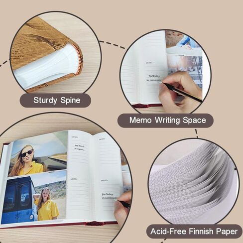 Photo Albums 4x6 Pictures with Writing Space 200 Photos with Slip in Pockets Memory Book for Family Wedding Keepsake Book for Anniversary Travel Dog (Blue) in Saudi Arabia