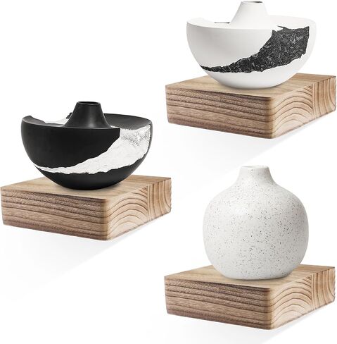 Small Floating Shelf,Set of 1 Display Ledges for Wall,Mini Shelves,Wood Shelf for Bedroom Living Room Bathroom Kitchen (6 Inch, Carbonized Black) in Kuwait