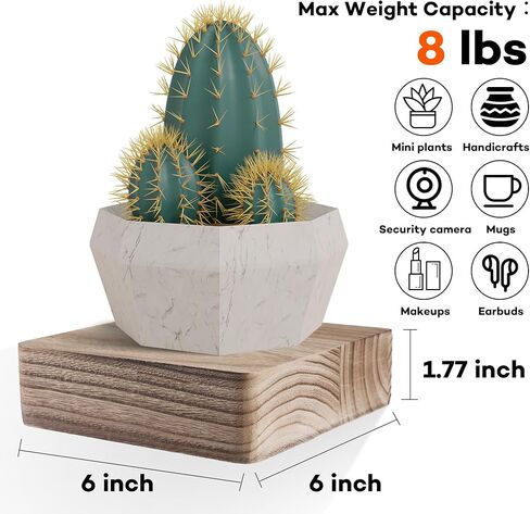 Small Floating Shelf,Set of 1 Display Ledges for Wall,Mini Shelves,Wood Shelf for Bedroom Living Room Bathroom Kitchen (6 Inch, Carbonized Black) in Kuwait