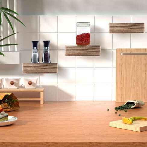 Small Floating Shelf,Set of 1 Display Ledges for Wall,Mini Shelves,Wood Shelf for Bedroom Living Room Bathroom Kitchen (6 Inch, Carbonized Black) in Kuwait