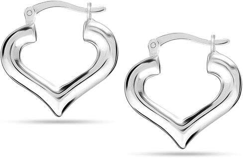 LeCalla Sterling Silver Hoop Earrings for Women | Lightweight Silver Chunky Hoop Earrings | Handmade Electroform Hollow Italian Design Click-Top Earrings Hoop in Saudi Arabia