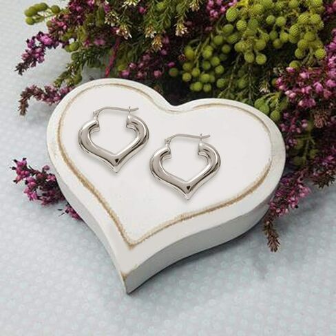 LeCalla Sterling Silver Hoop Earrings for Women | Lightweight Silver Chunky Hoop Earrings | Handmade Electroform Hollow Italian Design Click-Top Earrings Hoop in Saudi Arabia