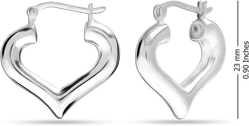 LeCalla Sterling Silver Hoop Earrings for Women | Lightweight Silver Chunky Hoop Earrings | Handmade Electroform Hollow Italian Design Click-Top Earrings Hoop in Saudi Arabia