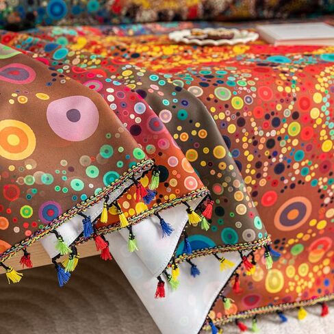 Boho Couch Cover Sofa Covers Tassels Designe for Sectional Sofa Washable 2 Cushion Couch Living Room (A7, 71"x102") in Saudi Arabia
