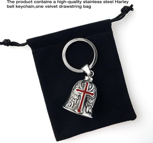 Guardian bell motorcycle，biker keychain biker bells guardian angel for men，motorcycle cross bell，motorcycle wing bell,motorcycle bells for bikers,the bikers lucky charm,bike bells for adults for him in Saudi Arabia