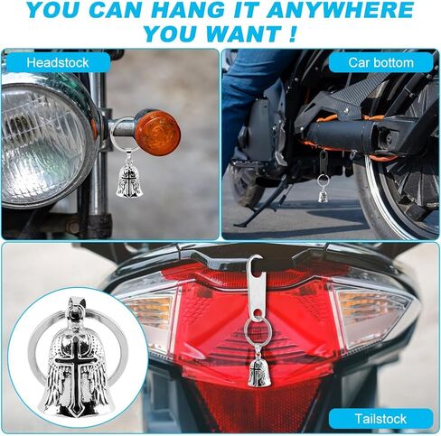 Motorcycle Bells for Bikers Guardians Angel Gremlin Bells, Good Luck Bells & Keyring Drive Safe Pendant in Saudi Arabia