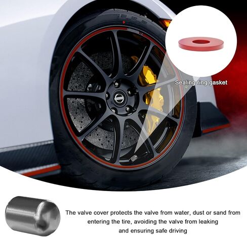 4PCS Car Tire Valve Stem Caps, Aluminum Air Valve Cap Dustproof Wheel Valve Cover, Corrosion Resistant Universal Tyre Stem Cover Airtight Cap for Car Bicycle Motorcycle Truck (Gray) in Saudi Arabia