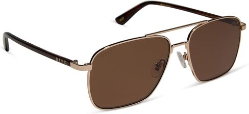 DIFF Yellowstone Sunglasses Rip Wheeler Designer Oversized Navigator Sunglasses for Men and Women UV400 Polarized Protection, Western Gold + Marbled Brown w/Bold Brown in Saudi Arabia