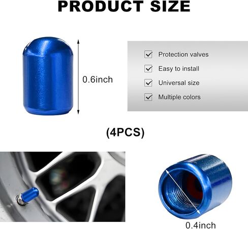 4PCS Car Tire Valve Stem Caps, Aluminum Air Valve Cap Dustproof Wheel Valve Cover, Corrosion Resistant Universal Tyre Stem Cover Airtight Cap for Car Bicycle Motorcycle Truck (Gray) in Saudi Arabia