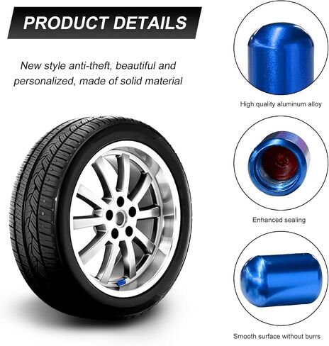 4PCS Car Tire Valve Stem Caps, Aluminum Air Valve Cap Dustproof Wheel Valve Cover, Corrosion Resistant Universal Tyre Stem Cover Airtight Cap for Car Bicycle Motorcycle Truck (Gray) in Saudi Arabia