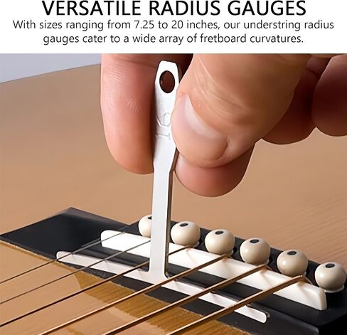 Professional Guitar & Bass Luthier Tool Set - 10-Piece Precision Setup Kit with Stainless Steel Understring Radius Gauges & Dual-Sided Action Gauge Ruler for Perfect Instrument Playability in Saudi Arabia