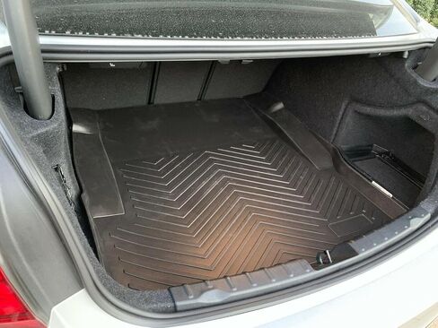 Cargo Liner - Trunk Mat for BMW 3-Series F30 M3 F80 Sedan 2012-2018 – Weather-Resistant Trunk Mats for Cars with Raised Lip – Non-Slip Car Trunk Mat Rubber – Laser Pre-Cut Design in Saudi Arabia