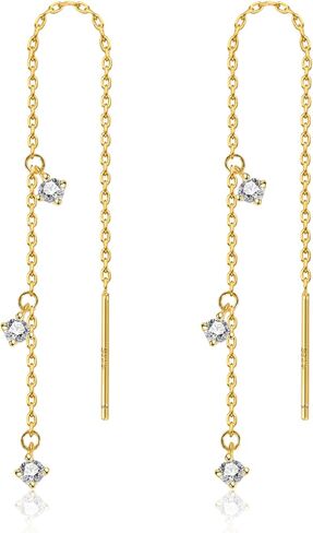 925 sterling Silver 14k Mold Blated Chain arics ، Tassel Alexcraft يتدلى دوارات طويلة للسيدات للنساء العصريين الآراء المكعبات الزركونيا هيبوالرجينيك in Saudi Arabia