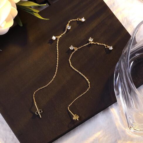 925 sterling Silver 14k Mold Blated Chain arics ، Tassel Alexcraft يتدلى دوارات طويلة للسيدات للنساء العصريين الآراء المكعبات الزركونيا هيبوالرجينيك in Saudi Arabia