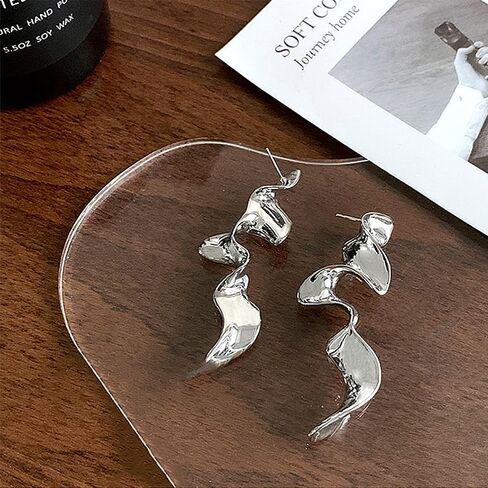 Fashion Gold Irregular Geometric Drop Dangle Earrings for Women Boho Silver Long Statement Earrings Abstract Earrings Jewelry Gift in Saudi Arabia