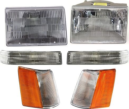 Garage-Pro Driver and Passenger Side Headlight Kit for Jeep Grand Cherokee 1993-1996 Halogen With bulb(s) W/Corner Light Turn Signal Light Canada or USA Built Vehicle Replaces# 55155126 55055118AB in Saudi Arabia