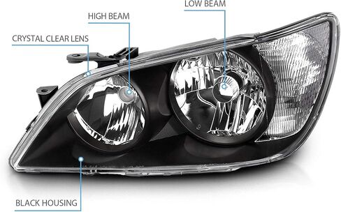 Amerilite للفترة 2001-2005 لكزس IS300 Projector Black OE Type Presection Chembly Set - مجموعة الركاب والسائق in Saudi Arabia