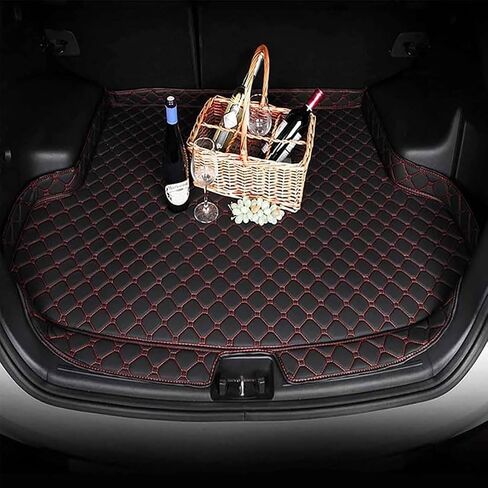 بطانات شحن حذاء السيارات لأودي Q6 Sportback E-Tron 2024 2025 (مع منافذ الهواء اليسرى واليسرى) ، وبطانات البضائع الخلفية الجلدية المضادة للتخزين الخلفي للتخزين الداخلي ، A/Black in Saudi Arabia