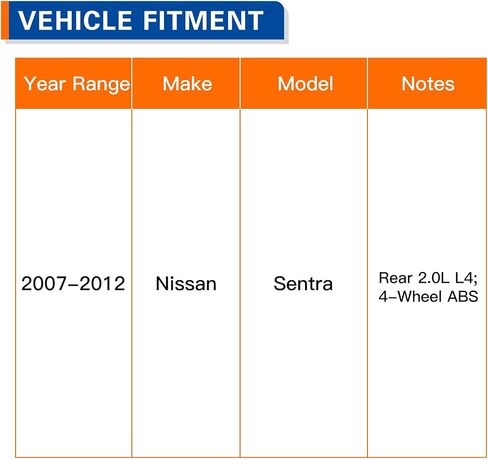 POROD 512384 محور العجلات الخلفية وتجميع الحامل مناسبة لعام 2007-2012 NISSAN SENTRA 2.0L L4 4-WHEEL ABS in Saudi Arabia