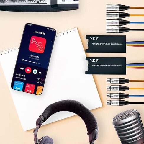 صندوق ثعبان فرعي ذو 4 قنوات فوق كابل إيثركون موسع متعدد لإضاءة المسرح واستوديو التسجيل - قناة XLR/AES/DMX فوق كابل إيثرنت Cat5/Cat5E/Cat6/Cat7 المحمي كابل XLR (1 ذكر + 1 أنثى) in Kuwait