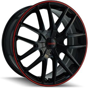 TR60 18x8, Bolt Pattern: 5x115/120, Offset: 20, BLACK/RED RING, set of 1 in Saudi Arabia