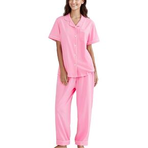 Rongtai Womens Pajamas مجموعات مريحة شعور بارد القطن pajama مجموعة غير رسمية بوتن ناع in Kuwait