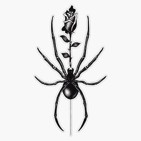 Black Spider And Rose Tattoo Sticker Bumper Sticker Vinyl Decal 5" in Saudi Arabia