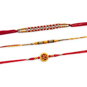3 Rakhi and 1 Greeting Card Rakhi For Brother | Fancy Design Rakhi | Stone Designer Rakhi | rakhi for bhaiya (Multi) in Saudi Arabia