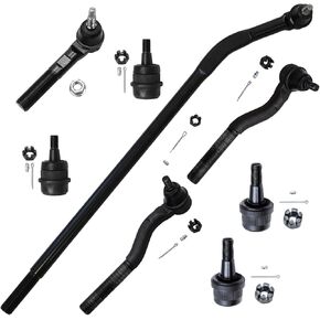 Detroit Axle - Front 8pc Sundension Kit for 07-17 Jeep Wrangler ، 18 Wrangler JK ، Tie Rod End Links Lower Upper Ball Noints 2007 2008 2008 2010 2012 2013 2014 2015 2015 2017 Replace in Kuwait