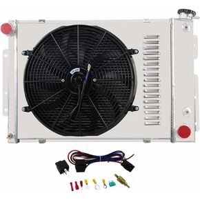 3 Row Aluminum Radiator +16 Inches Fan W/Shroud & Thermostat Relay Kit for 1967 1968 1969 Chevy Camaro Pontiac Firebird Multiple Models in Saudi Arabia