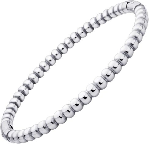 555Jewelry Stainless Steel Beaded Bracelets for Women 4mm Thick Classic Ball Bead Bracelet Simple Plain Bangle Bracelet for Men in Kuwait
