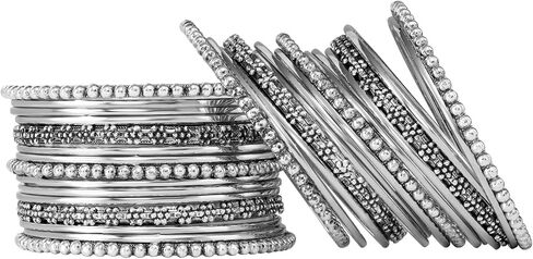 Aheli Silver Plated 2.6 Inch Metal Bangles Stylish Ethnic Occasion Jewelry Gift for Women Set of 1 in Saudi Arabia
