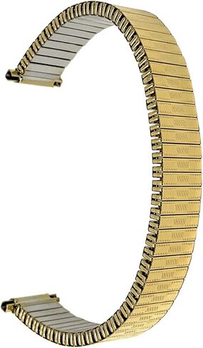 Bandini Stainless Steel Stretch Watch Band, Straight End, Metal Expansion Strap, No Buckle - Silver, Silver/Gold Tone - 10mm, 11mm, 12mm, 13mm, 14mm, 18mm, 19mm, 20mm, 21mm, 22mm in Saudi Arabia
