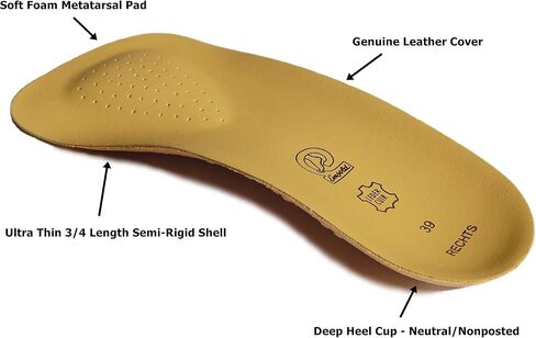 Emsold Ultra Thin Orthotic with Metatarsal Pad and Deep Heel Cup – Semi-Rigid Arch Support Insole for Men and Women – Relieves Pain from Plantar Fasciitis, Morton’s Neuroma and Metatarsalgia in Saudi Arabia