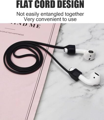 أشرطة مغناطيسية مضادة للفقد لأجهزة Airpods Pro 2 1 Airpods 3rd 2nd الجيل الأول من السيليكون الناعم خفيف الوزن وحبل رياضي للرقبة وخيط قوي (أبيض) in Saudi Arabia