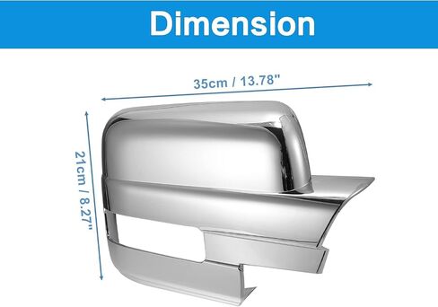 TOP-VIGOR Compatible with Ford F150 2009 2010 2011 2012 2013 2014, 2pcs Full Mirror Covers Replacement – Chrome Plated Mirror Caps for Left & Right Side, Exterior Rearview Trim in Saudi Arabia