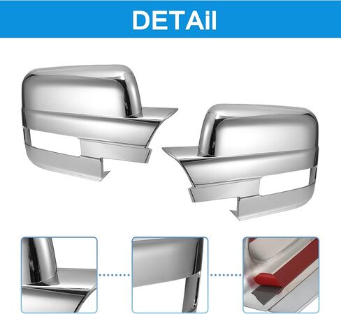 TOP-VIGOR Compatible with Ford F150 2009 2010 2011 2012 2013 2014, 2pcs Full Mirror Covers Replacement – Chrome Plated Mirror Caps for Left & Right Side, Exterior Rearview Trim in Saudi Arabia