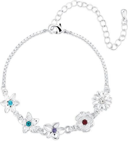 Personalized Birthstone Bracelet for Women – Dainty Custom Birth Flower Jewelry – Elegant Gift with Birthstone Choice – Thoughtful Keepsake for Special Occasions in Saudi Arabia