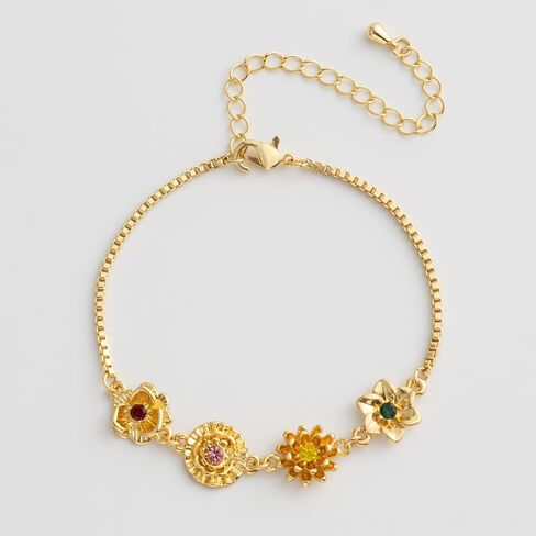 Personalized Birthstone Bracelet for Women – Dainty Custom Birth Flower Jewelry – Elegant Gift with Birthstone Choice – Thoughtful Keepsake for Special Occasions in Saudi Arabia
