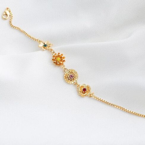 Personalized Birthstone Bracelet for Women – Dainty Custom Birth Flower Jewelry – Elegant Gift with Birthstone Choice – Thoughtful Keepsake for Special Occasions in Saudi Arabia