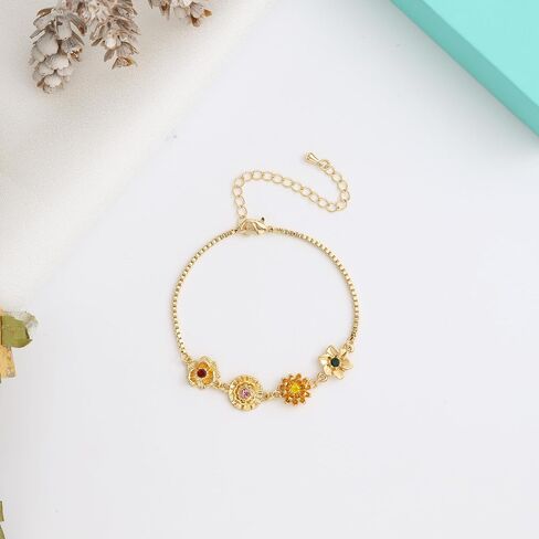 Personalized Birthstone Bracelet for Women – Dainty Custom Birth Flower Jewelry – Elegant Gift with Birthstone Choice – Thoughtful Keepsake for Special Occasions in Saudi Arabia