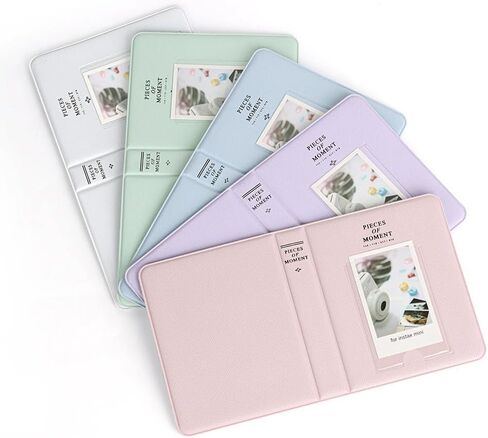 ألبوم 3 بوصة مصغرة ، ألبوم PU Leather 64 Pockets الألبوم الكتب الضوئي لـ Mini 12/11/9 و Mini Series 3in ، تذاكر الأفلام ، بطاقات العمل (Blue) (Pink) in Kuwait