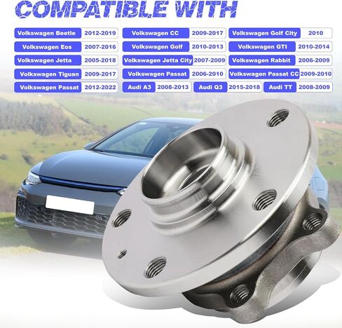 Front or Rear Wheel Hub Bearing Assembly Compatible with Volkswagen Beetle, CC, Eos, Golf, Golf City, GTI, Jetta 2005-2018, Jetta City, Rabbit, Tiguan, Passat, Passat CC, Passat, Audi A3, Q3, TT in Saudi Arabia