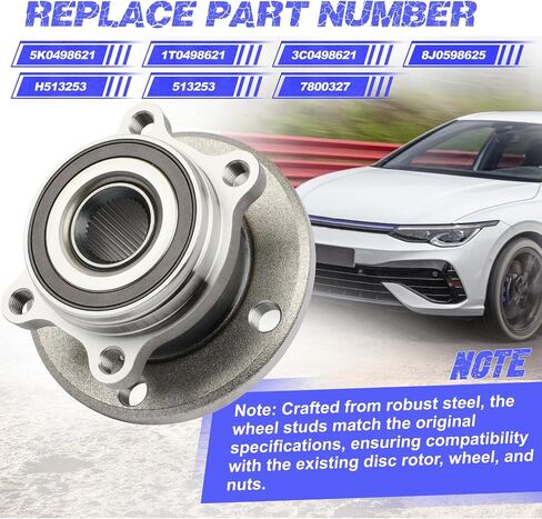 Front or Rear Wheel Hub Bearing Assembly Compatible with Volkswagen Beetle, CC, Eos, Golf, Golf City, GTI, Jetta 2005-2018, Jetta City, Rabbit, Tiguan, Passat, Passat CC, Passat, Audi A3, Q3, TT in Saudi Arabia