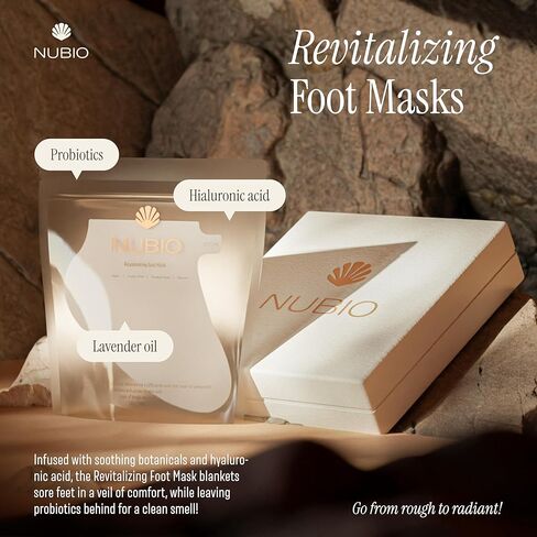 Nubio Foot Spa Collection for Women & Men - Exotic Hydration & Pampering for Dry Feet - Includes 6 x Foot Peel Masks, 2lb Epsom Salt Foot Soak, 5oz Moisturizing Milk, & All-in-1 Pedicure Paddle in Saudi Arabia