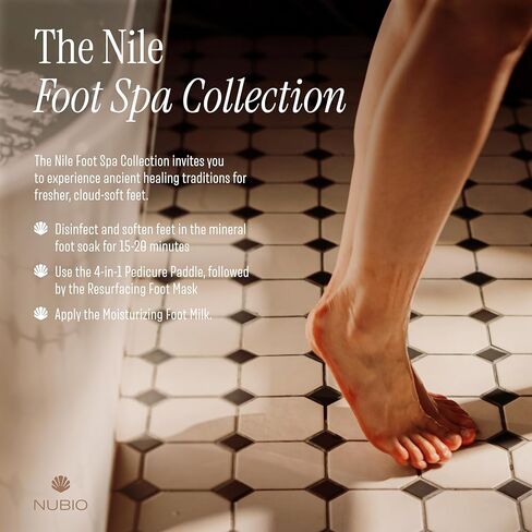 Nubio Foot Spa Collection for Women & Men - Exotic Hydration & Pampering for Dry Feet - Includes 6 x Foot Peel Masks, 2lb Epsom Salt Foot Soak, 5oz Moisturizing Milk, & All-in-1 Pedicure Paddle in Saudi Arabia