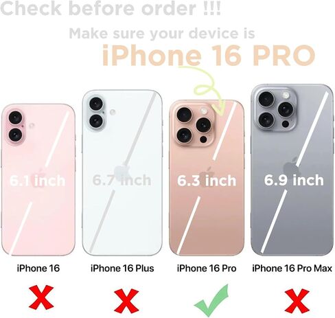 uCOLOR for iPhone 16 Pro Wallet Case with Card Holder Pink Vintage Flowers in Kuwait